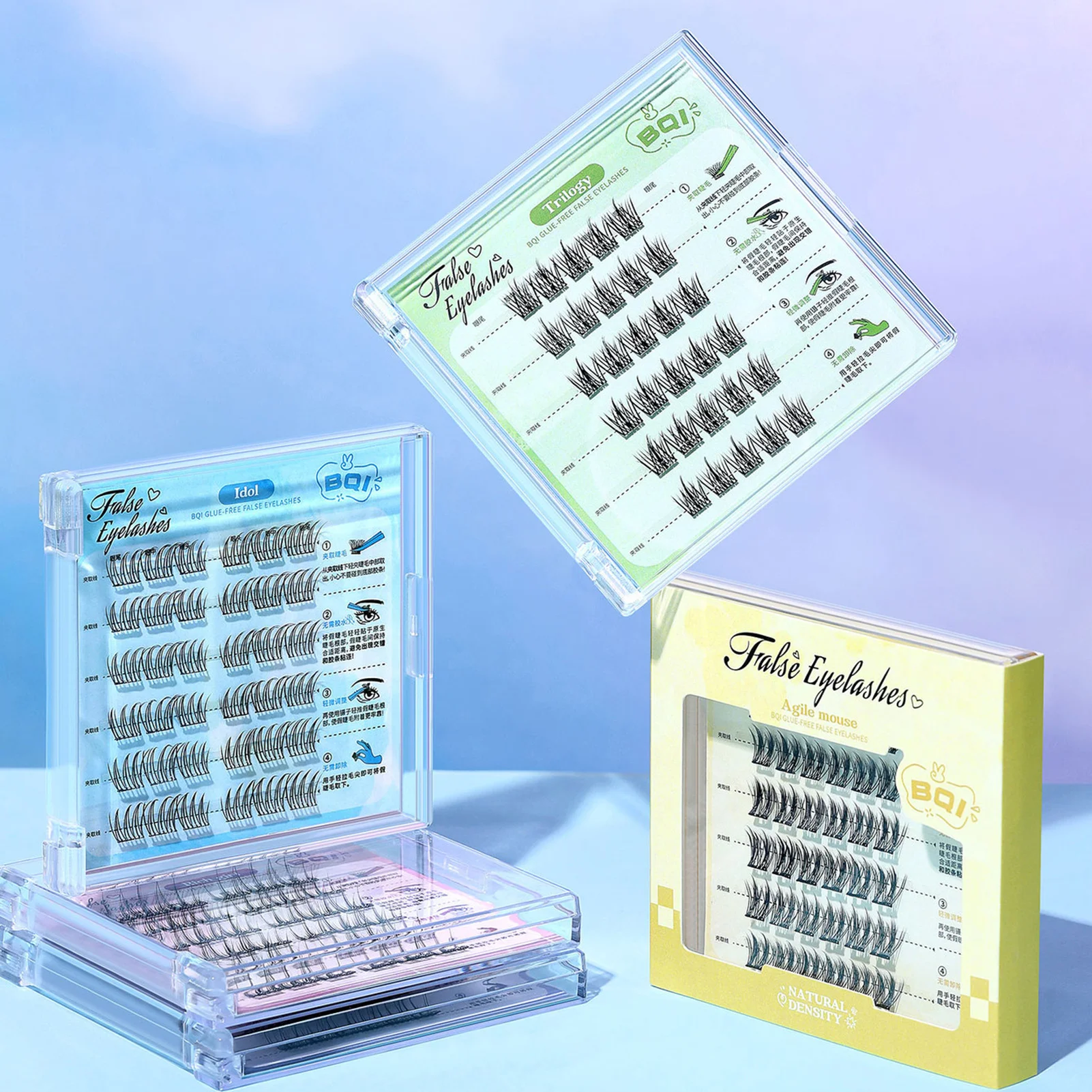 Kleberfrei, realistische falsche Wimpern, einzelne Cluster-Fälschungswimpern, immer tägliche Wimpern im koreanischen Stil, Make-up-Zubehör