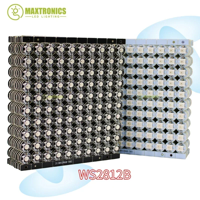 DC5V WS2812B LED Chip with Heatsink Board Individually Addressable WS2811 IC 5050 SMD RGB LED 10x3mm Black/ White PCB 50-100Pcs