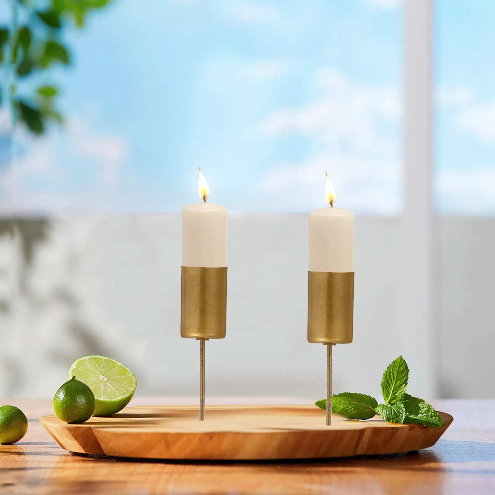 6개입 금속 컵 스파이크 페스티벌 홀더 크리스마스 촛대 삽입 트리 장식 크리스마스 트리 장식