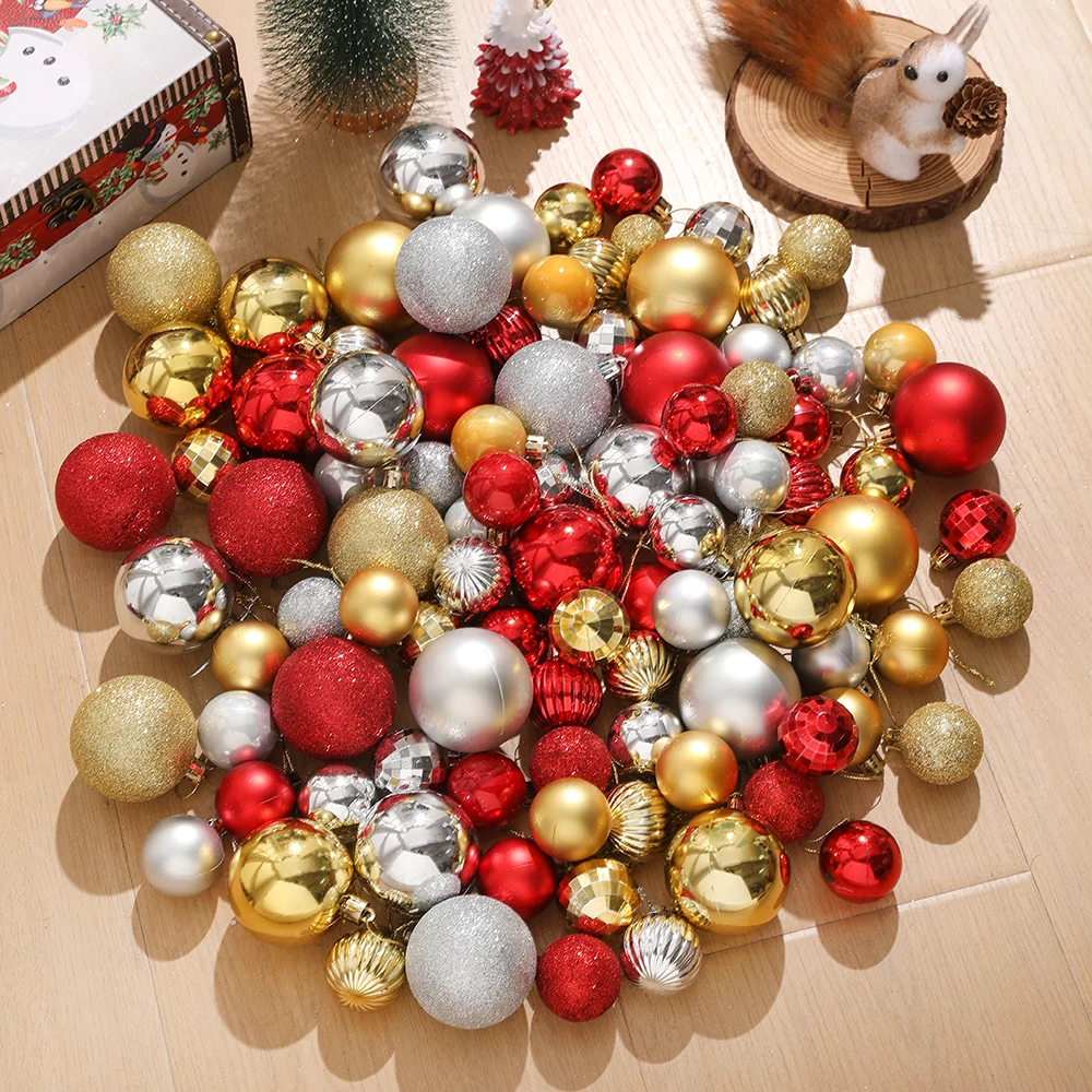 10/20/30/40/50/100 Stück Frohe Weihnachten Kugeln Hängende Weihnachtsbaumdekoration für Heimdekoration Neujahr 2026 Navidad Partyzubehör – Detail 4