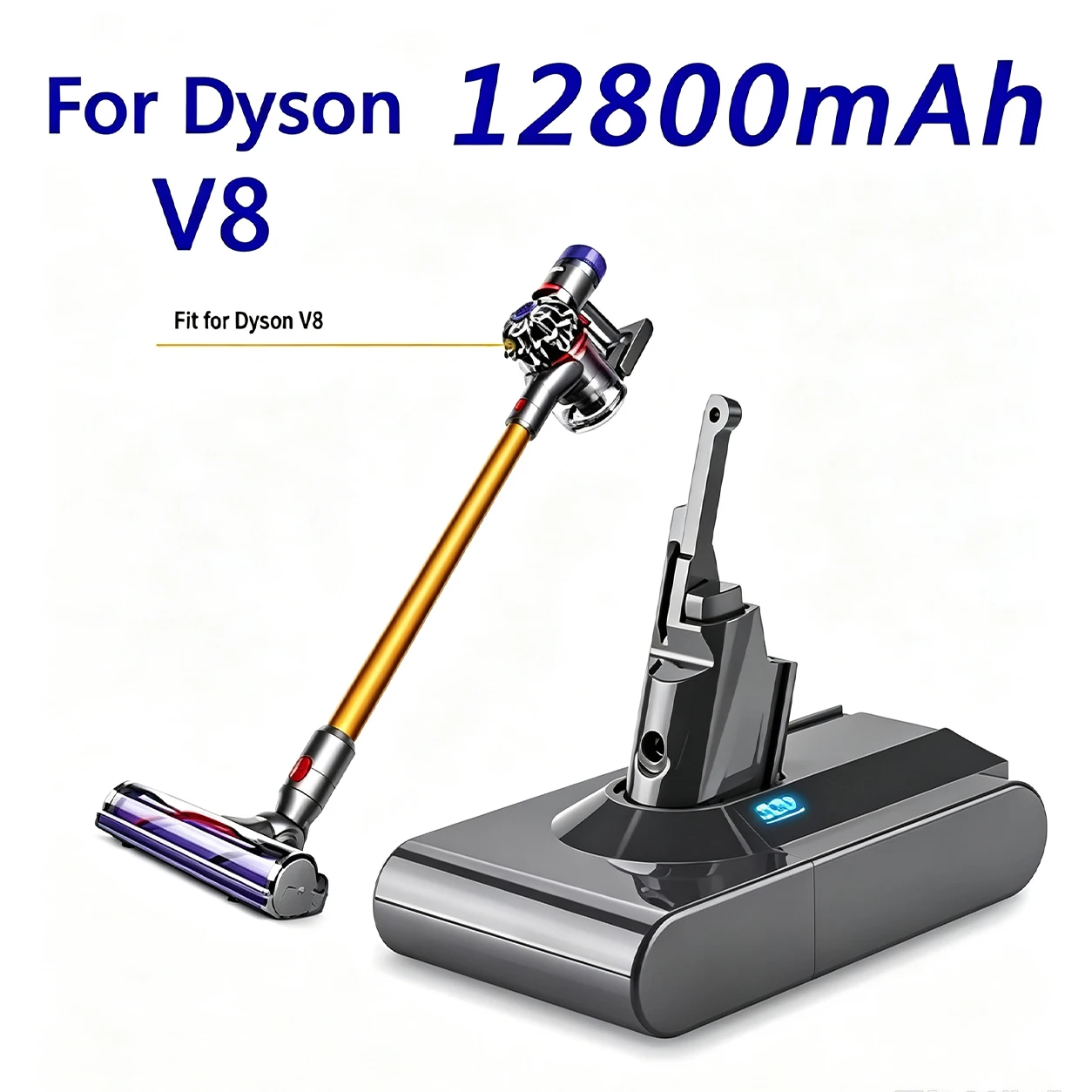 Batteries lithium-ion rechargeables 21,6 V 12800 mAh pour aspirateurs Dyson V8 Battery Absolute V8 Animal SV10