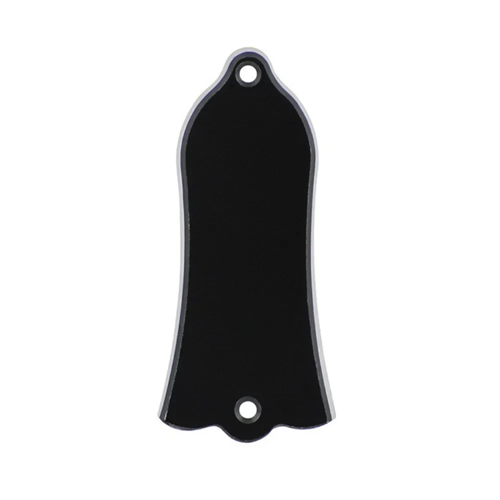 Soverup 2-ply 2 Holes Plain Black Bell Truss Rod Covers Bell-shaped PVC For Les Paul Electric Guitar Bass Accessory