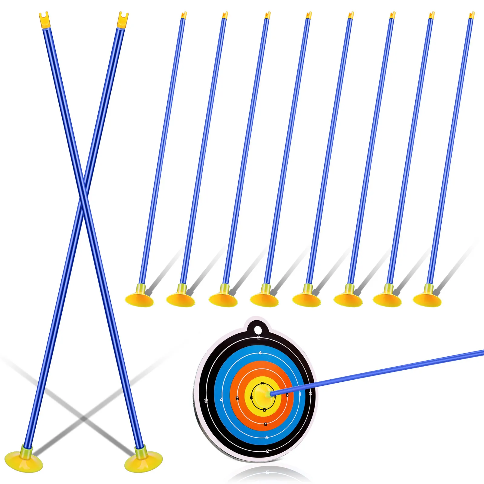 10Pcs Archery Practice Arrows Suction Cup for Kids Safe Indoor Outdoor Use Hand Eye Coordination Focus Development Parent Child