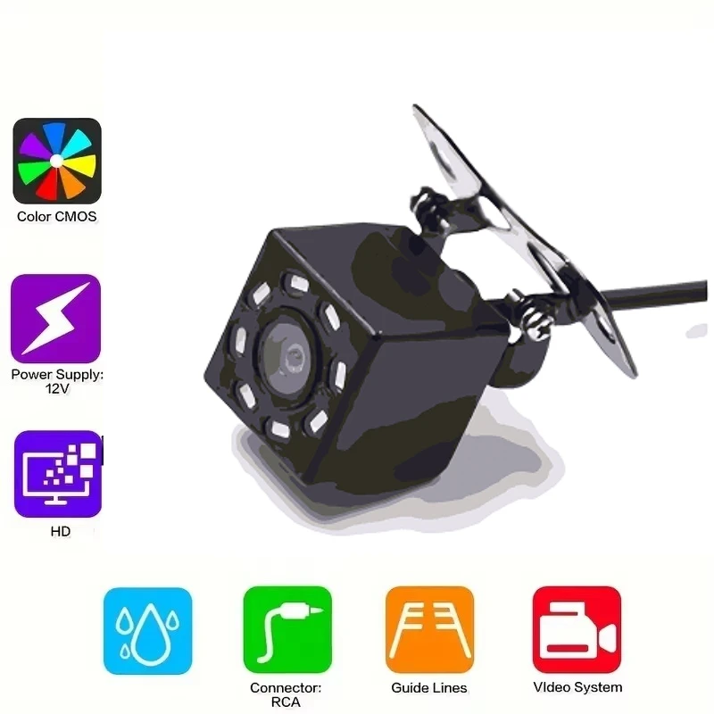 Easy-Install HD Rear View Backup Camera With Night Vision - Fit For Cars Trucks SUVs & Travel Trailers