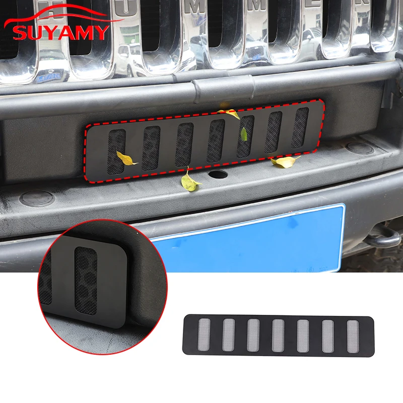 Aluminum Alloy Car Front Lower Grille Vent Trim Panel Bumper Vent Cover Insect Net Trim For Hummer H2 2003-2009 Accessories