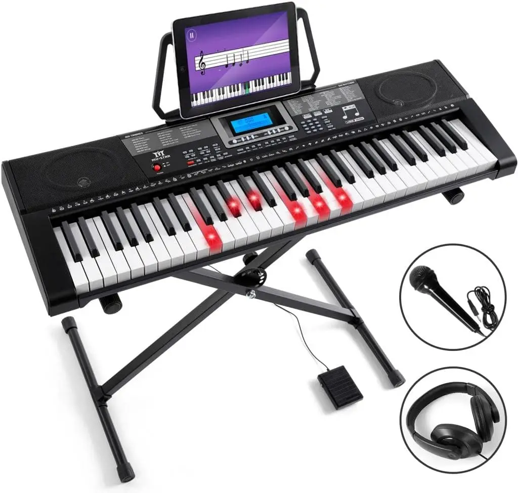 61 Key Learning Keyboard Piano with Lighted Up Keys, Electric Piano Keyboard for Beginners