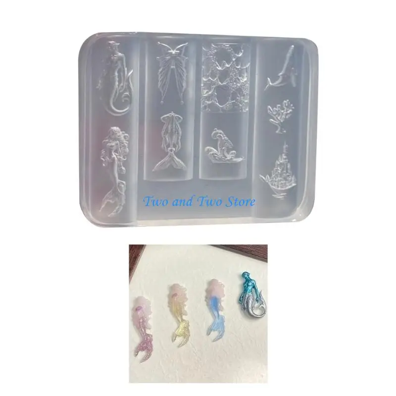HX6F Silicone Art Moulds Silicone Template Designing Tool Mermaids Series