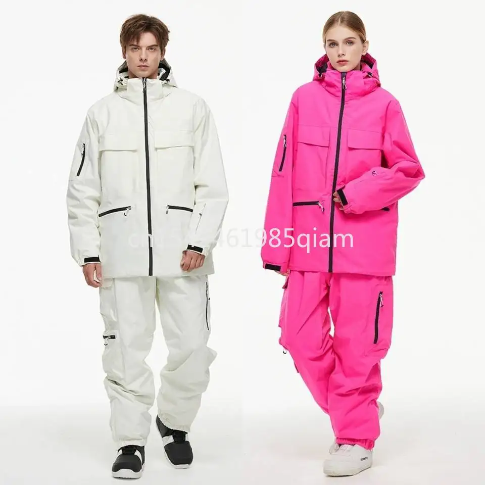 

Men and Women Snowboarding Suit Winter Outdoor Windproof, Waterproof, Warm Ski Set Couple Snow Clothes Jacket and Pants