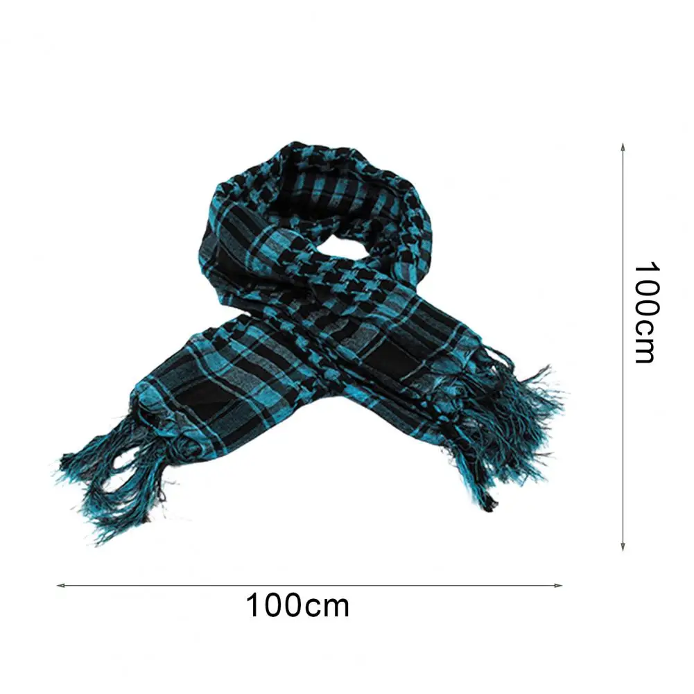 Plaid Scarf Autumn Winter Tassel Scarf Men Women Square Outdoor Shawl Military Arab Army Shemagh KeffIyeh Arafat Scarf