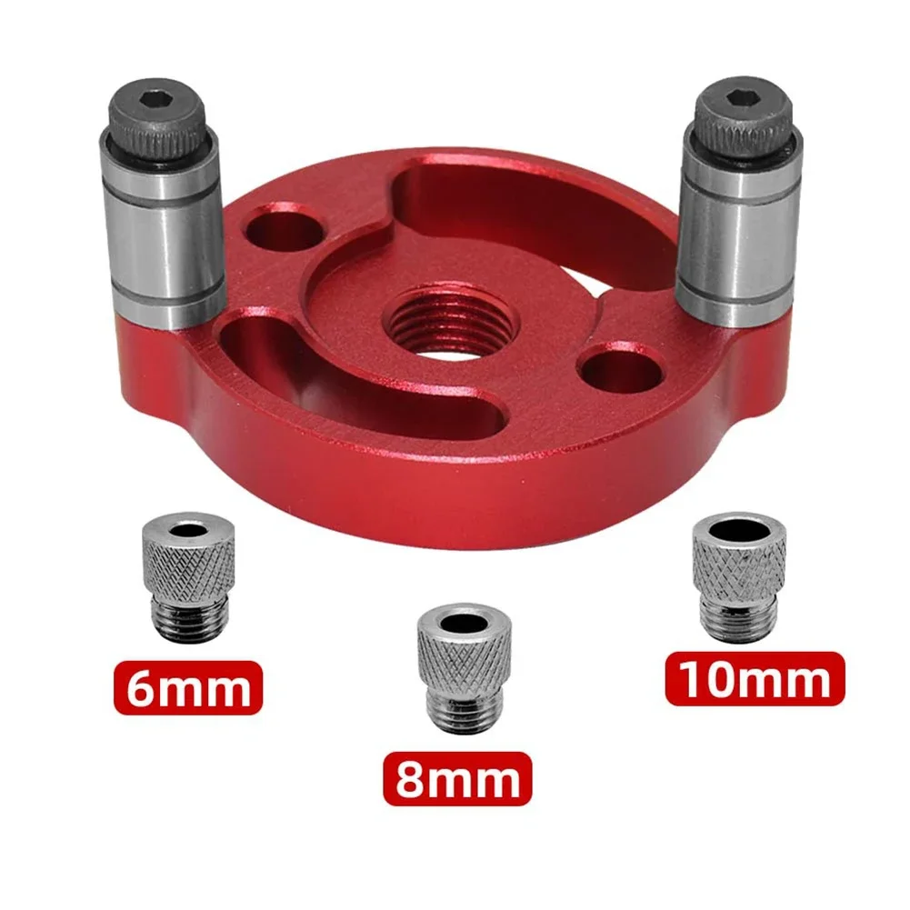 6/8/10mm Woodworking Drill Hole Locator 3 Hole Drill Bushings Drill Bits Hole Drill Guide Woodworking Aluminum Alloy Hole Punche