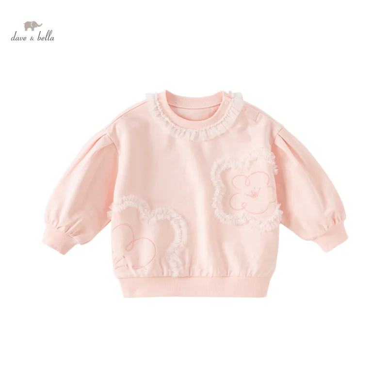 Dave Bella 2024 New Spring Girl's Baby Children Top Sweatshirt Casual Fashion Lovely Gentle Sweet Outdoor Party DB1240229