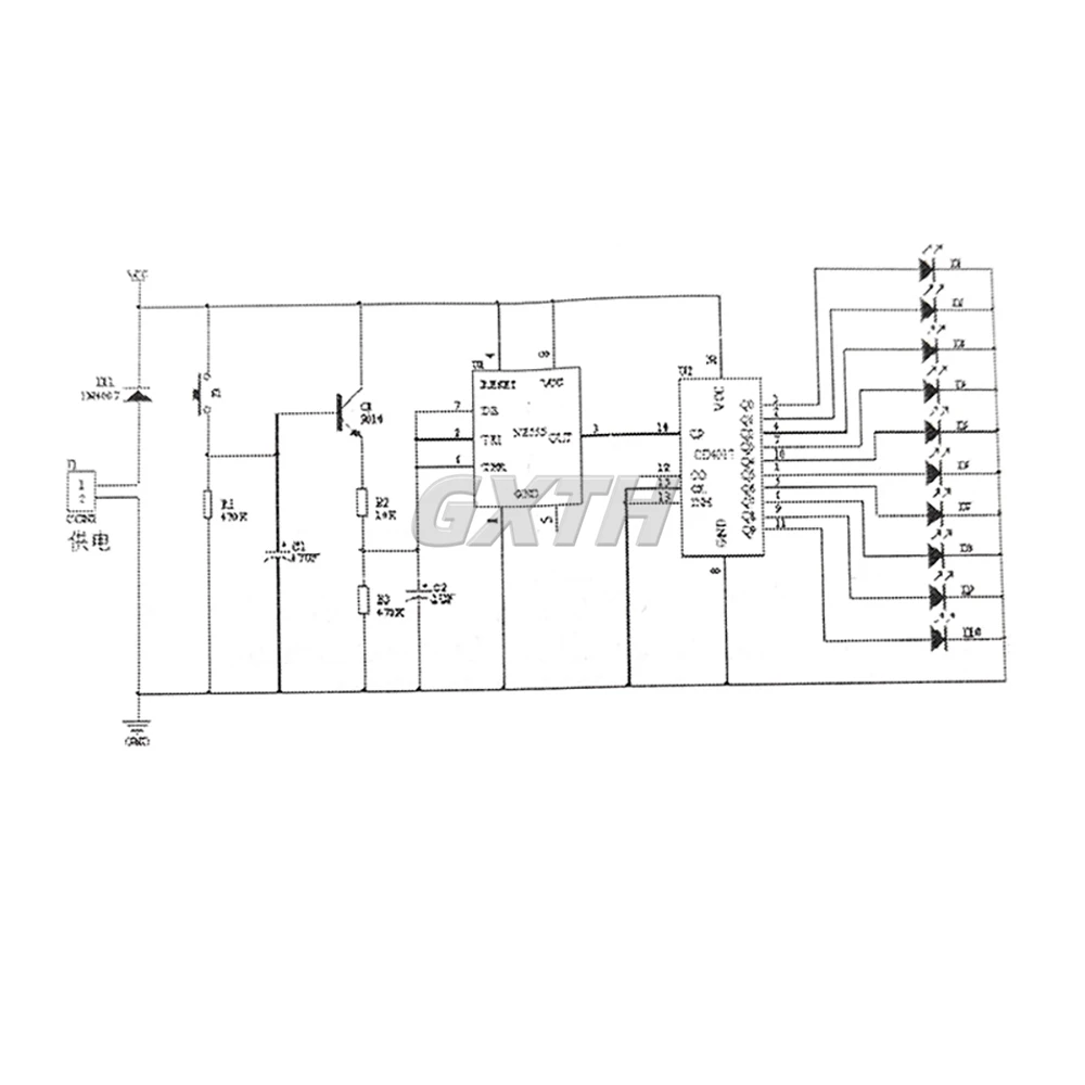 Kit Perakitan Pengelasan DIY NE555 Meja Putar Keberuntungan Elektronik