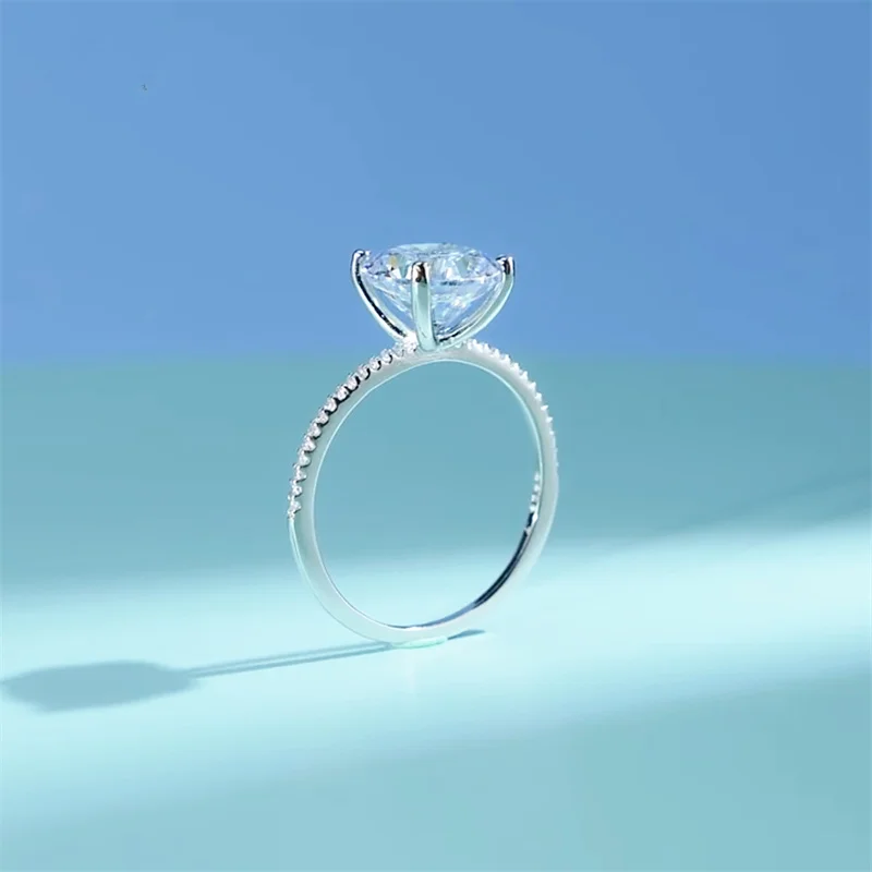 CC White Big Diamant Rings For Women Silver Color Fashion Jewelry Round 9*9mm Stone Wedding Bridal Engagement Accessory CC1607