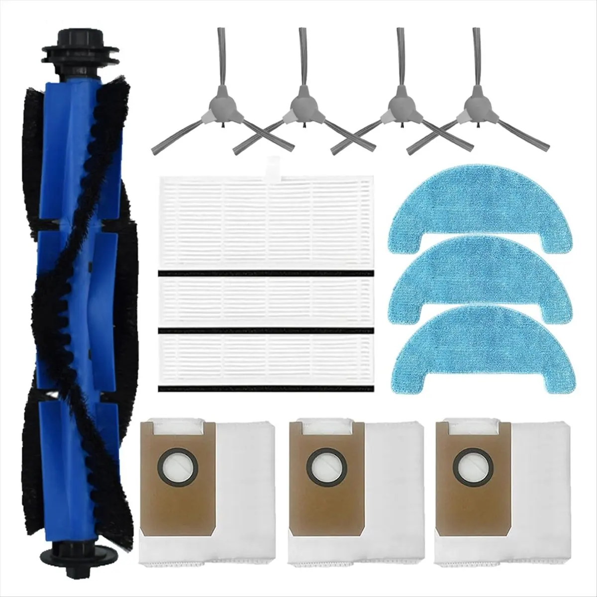 PREMIUM QUALITY Replacement for Loorow AT800 Accessories Robot Vacuum Main Brush Side Brush Filter Mop Pad Dust Bag WISH