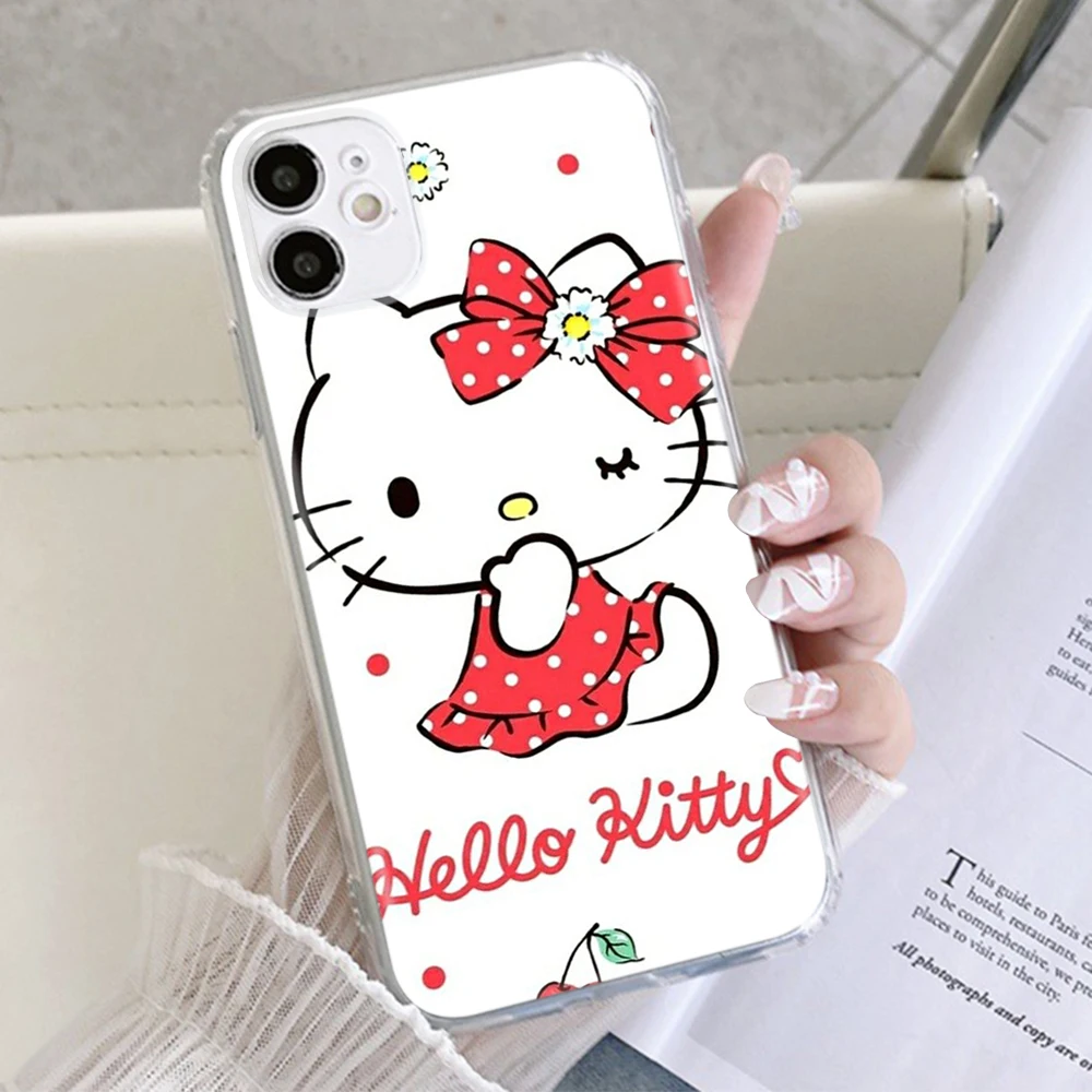 Custodia trasparente Hello Kitty per Motorola Moto E20 E30 E40 G50 G60 G60S G200 G31 G41 G51 G71 Cover