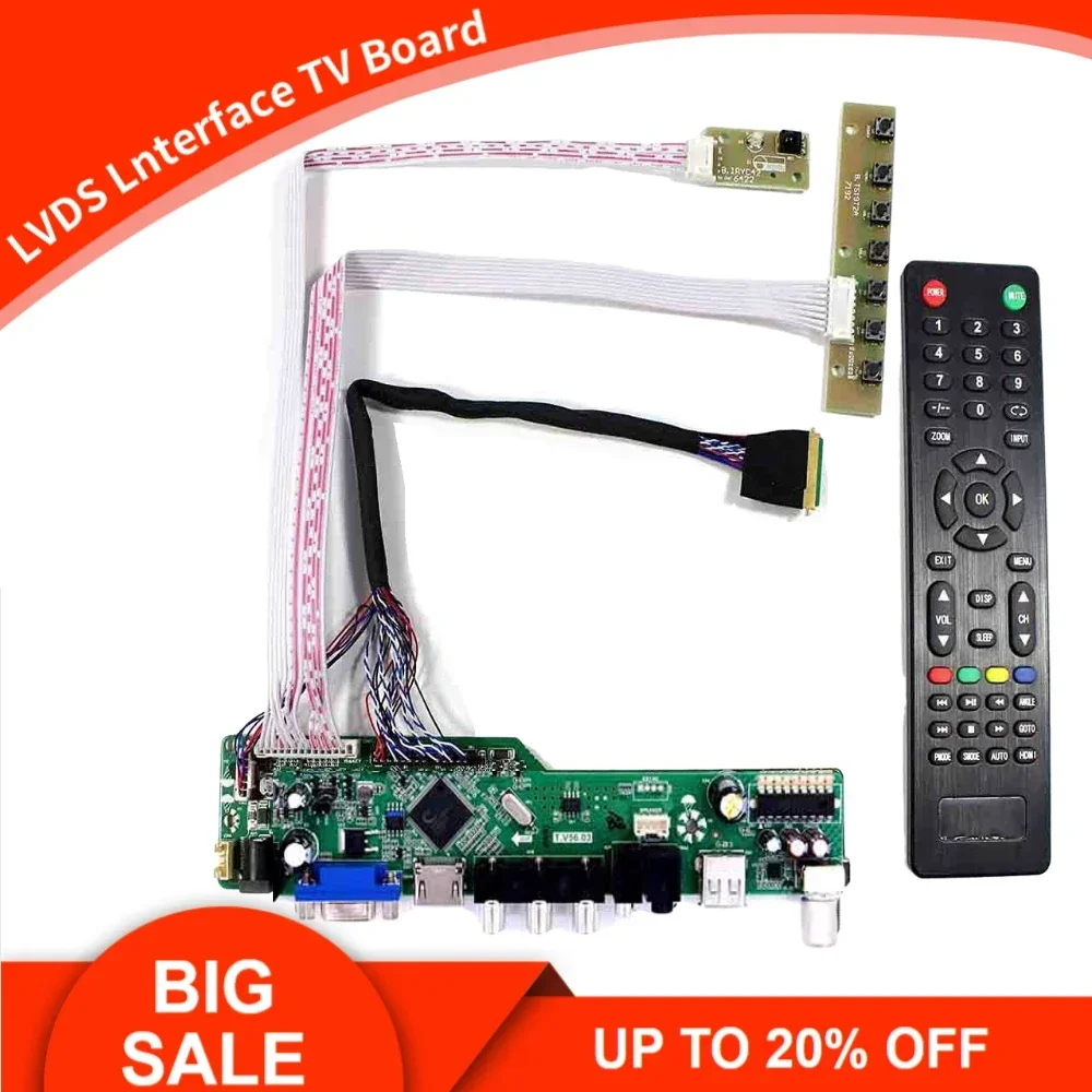 

New Kit for 15.6Inch LTN156AT05 TV+HDMI+VGA+AV+USB 1366x768 LCD LED screen Controller Board Driver