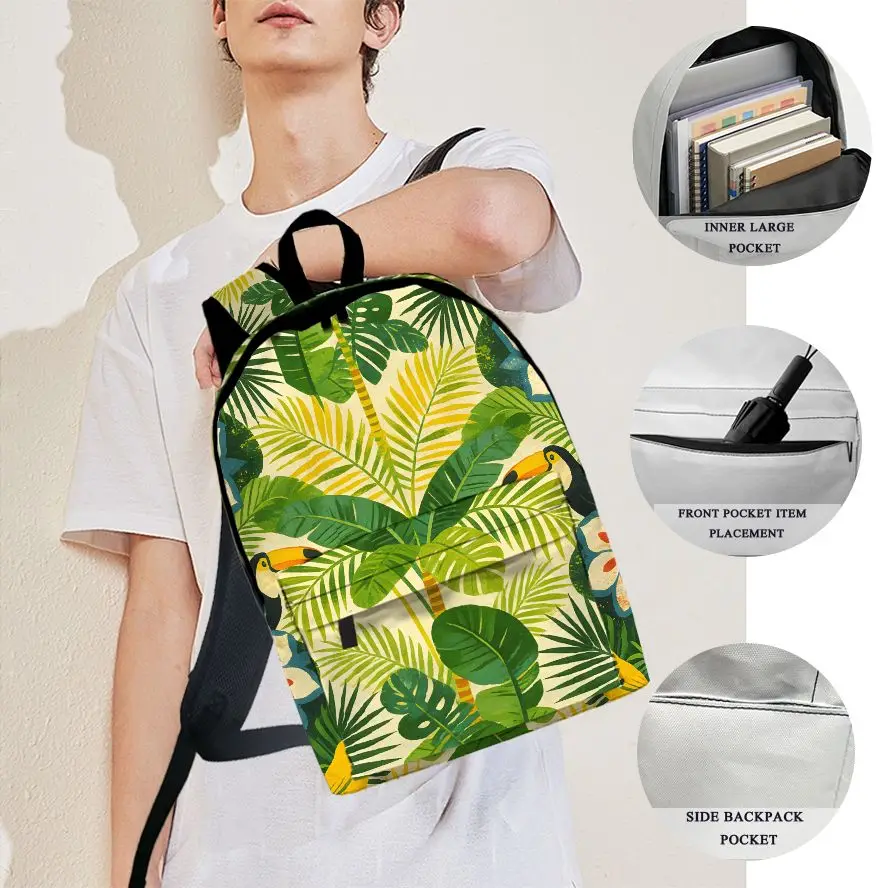 

1pc Birds and Trees 2D Print Backpack, Fashionable and Simple, Unisex, Large Capacity, High-Quality Gift