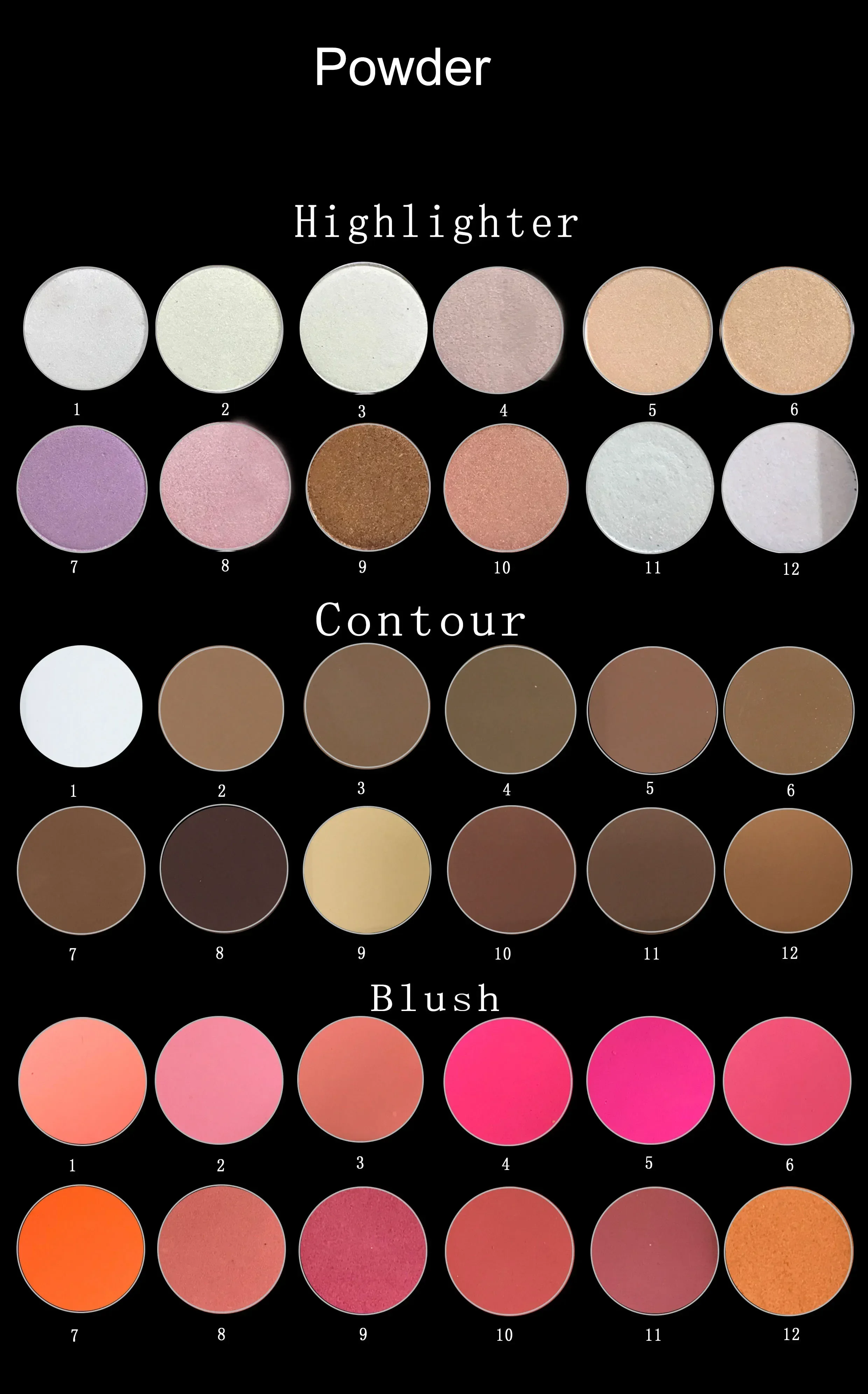 Concealer/Blush/ Powder/Cream Plate DIY Custom Logo 3-color Long Lasting Waterproof Brighten Private Label Makeup Wholesale