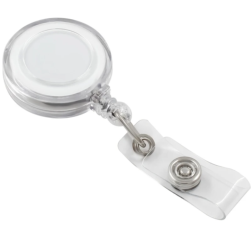 12 Retractable Badge Holders with Anti-Lost Clips, Transparent ID Card Sleeves Compatible with Key Rings