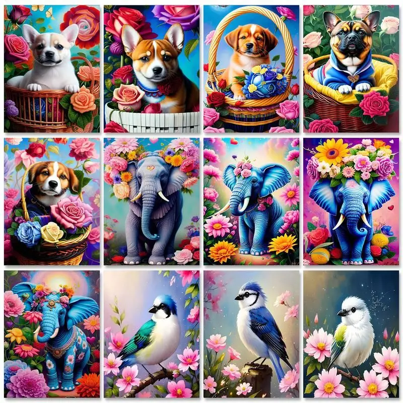 

SDOYUNO Diy Painting By Numbers Handicrafts Canvas Paintings Cartoon Pictures Artwork Animal Diy Gift For Kids Adult Animal