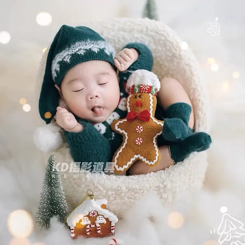 

Newborn Photography Props Christmas Tree Outfit Gingerbread Snowman Accessories Baby Photo Shoot Costumes Backdrop Decoration