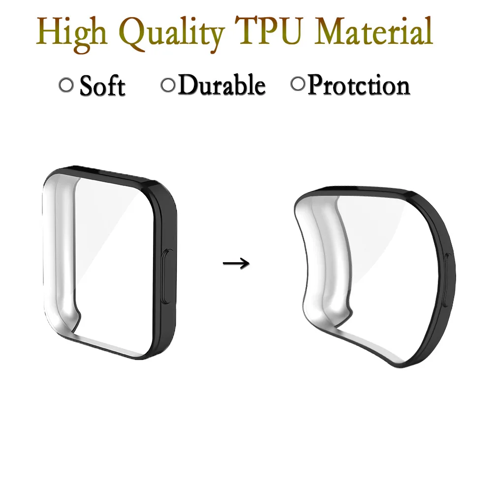 Cubierta protectora de pantalla completa para Redmi Watch 2 Lite, funda protectora chapada en TPU para Xiaomi Mi Watch 2 Lite, marco de carcasa de parachoques
