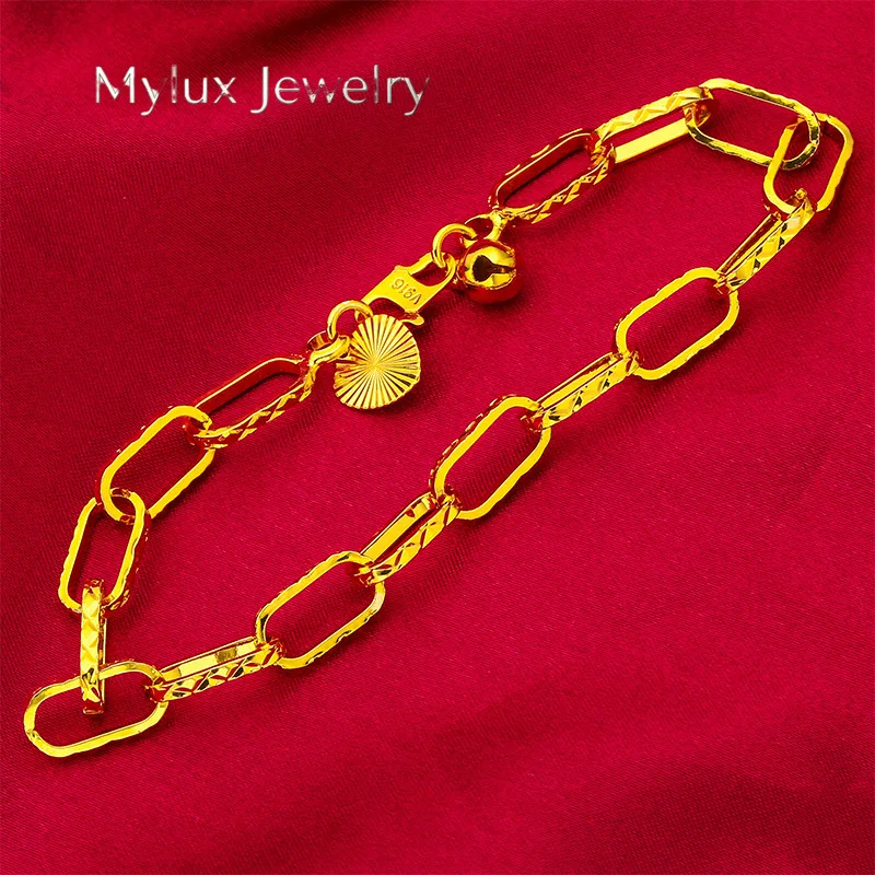 Mylux Jewelry 24K Gold Starry Sky Bracelet | AU999 Pure Gold, micro-set diamonds sparkle like stars, shiny chain, romantic for d