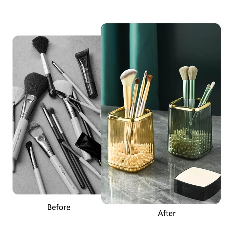 Makeup Brush Holder Organizer, Cosmetic Makeup Brushes Storage Holder, Make Up Brushes Cup Pen Pencil Holder for Desktop K1KF