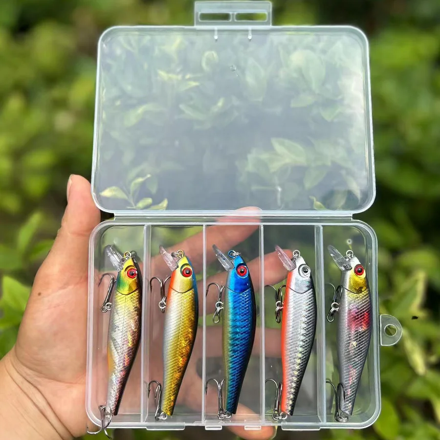 5pcs/box 8.5cm/9.2g Premium Sinking Minnow Jerkbait Fishing Lures Lifelike Wobbler Swimbait for Effective Bass, Pike Hard Bait