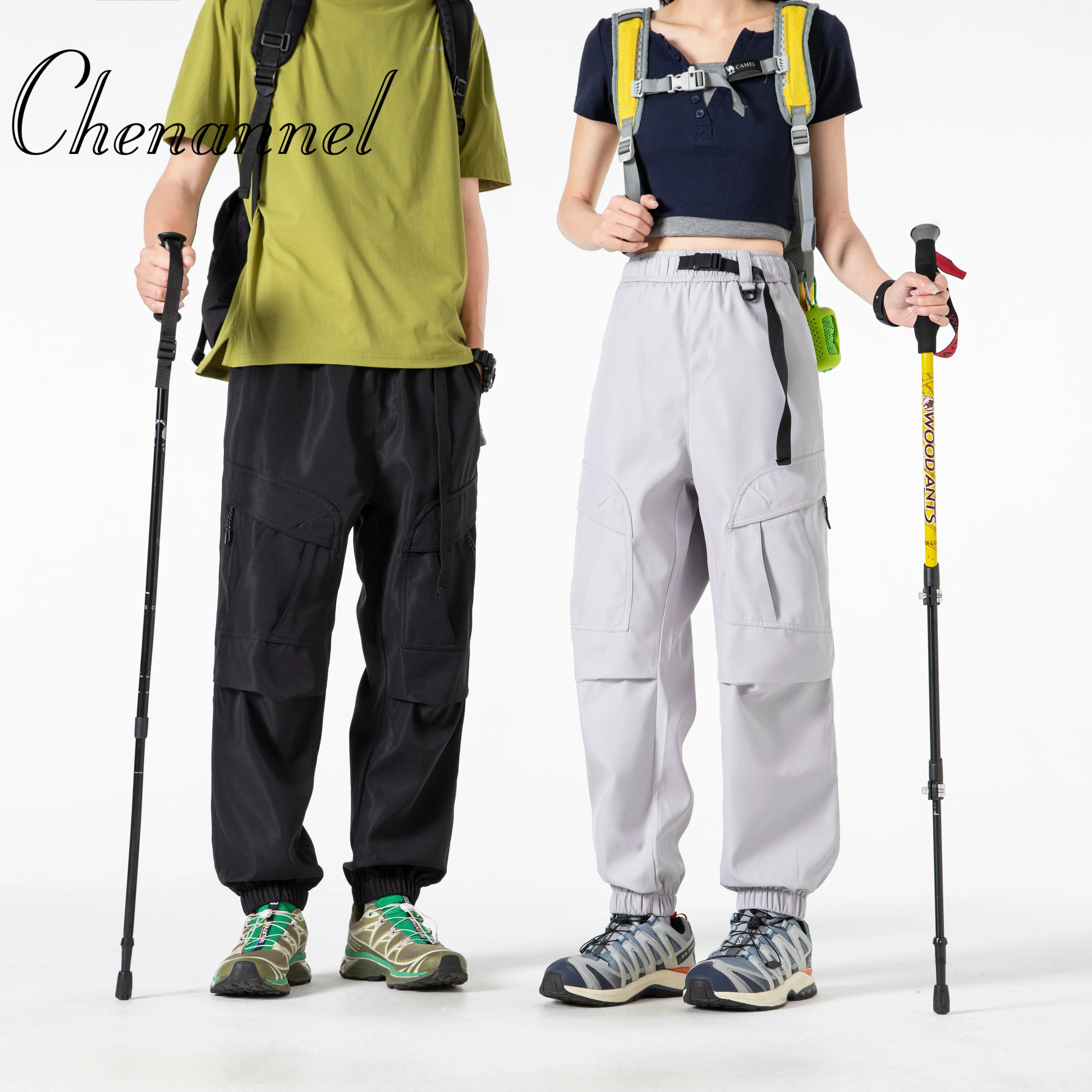 

Men's Vintage Military Style Loose Straight-Leg Cargo Pants - Elastic Waist Functional Workwear