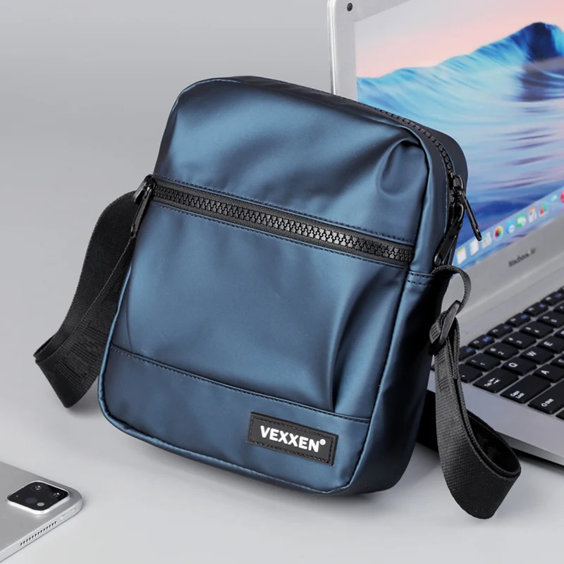 Casual Men Shoulder Messenger Bag Waterproof PU Leather Cell Phone Bag Unisex Crossbody Pack Travel Waist Pack Male Chest Pouch