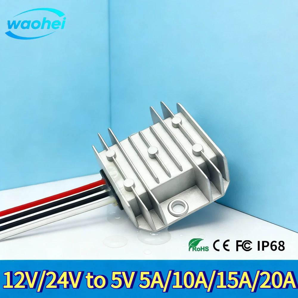 

DC12V/24V Step-down to 5V 5A - 20A 100W Power Regulator Voltage Buck Converter Module Power Supply Adapter LED Switching CE UL