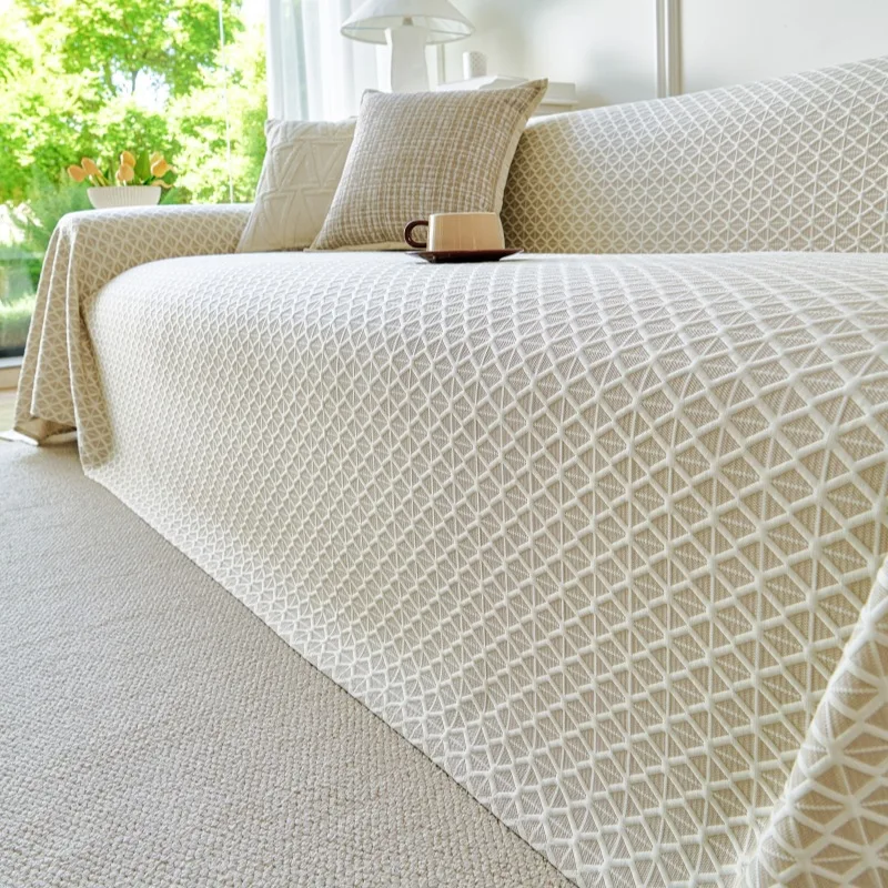 Ice Silk Sofa Cushion Cool Sofa Mat Universal Sofa Slipcover Cool Bean Breathable Non-Slip Backrest  Couch Cover Towel Protector