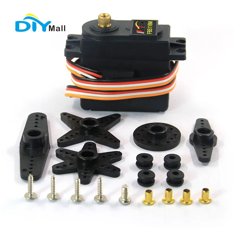 FB5116M High Torque 15kg/cm Digital Servo with 0.2sec Speed & 300° Rotation for RC Car/Airplane/Boat