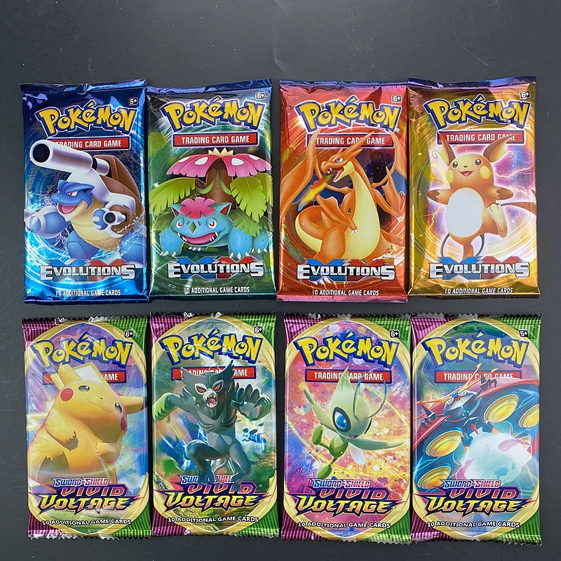 10/20pc Pokemon Card Evolutions Game Cards Trading Play Toys Battle Styles Darkness Ablaze Children Gifts Pokemon Booster Box