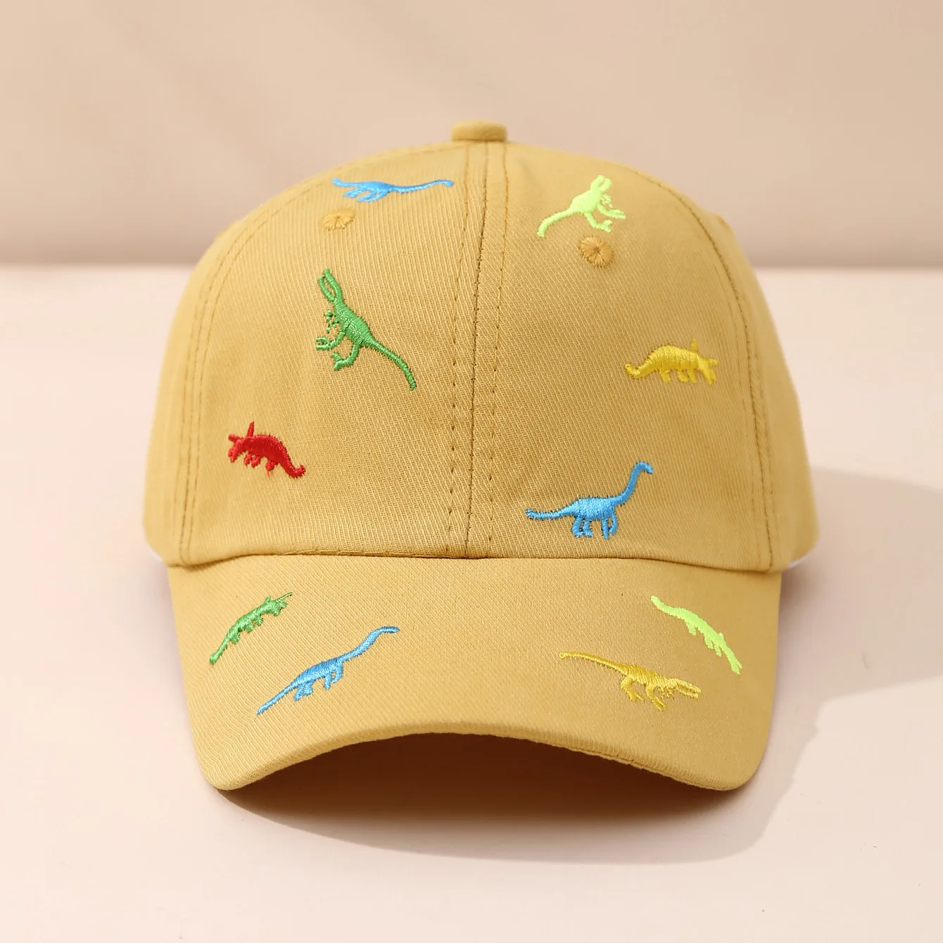 

2025Новая детская кепка с вышивкой динозавра из мультфильма, летняя детская бейсболка, уличная регулируемая шляпа от солнца для маленьких мальчиков и девочек