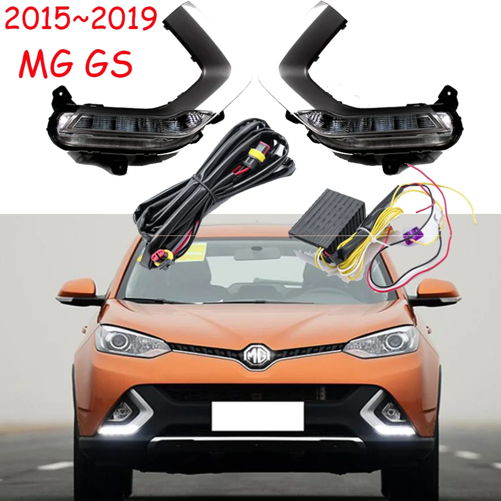 1set Car Bumper Headlight MG GS Daytime Light 2015~2019y Car Accessories LED DRL Front Light For MG GS Fog Light