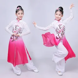 Traditional chinese Folk Dance new year clothes hanfu for girls kids dragon dress ancient Stage Carnival costume Clothing skirt