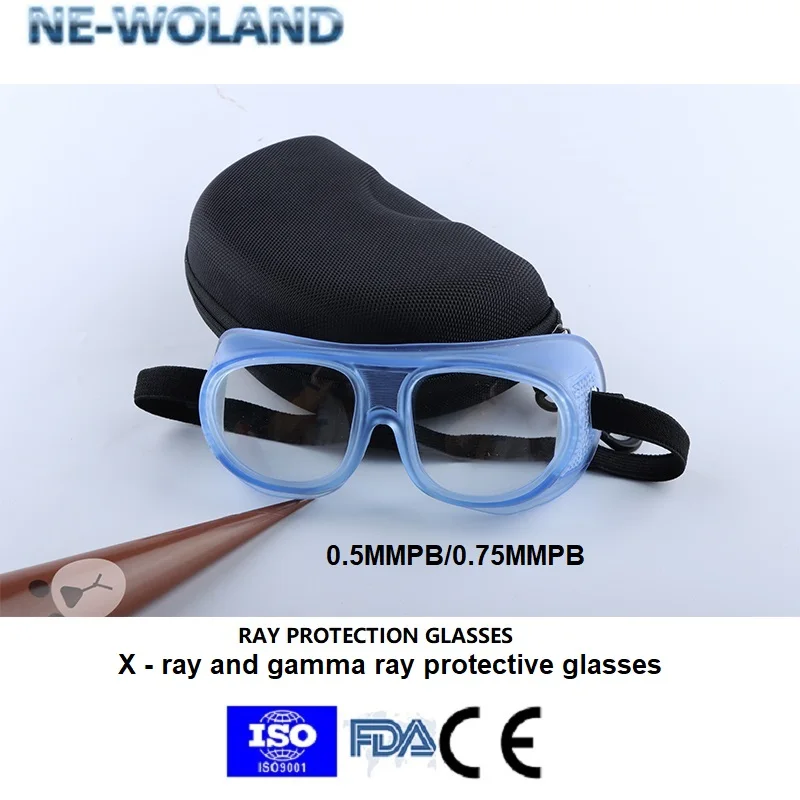 

Genuine new x ray & gamma ray protection lead spectacles PVC frame with lead glass lenses 0.5/0.75MMPB with side protection