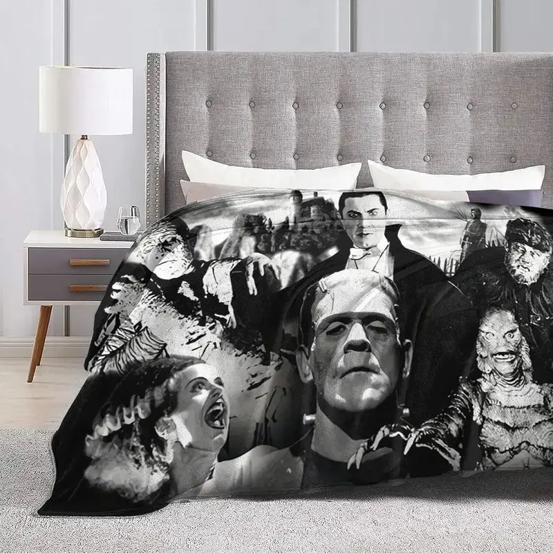 VIKAMA All Season Halloween Horror Plush Throw Blanket Soft Microfiber Sofa Bed Decor Gift For Kids Young Adults Teenagers
