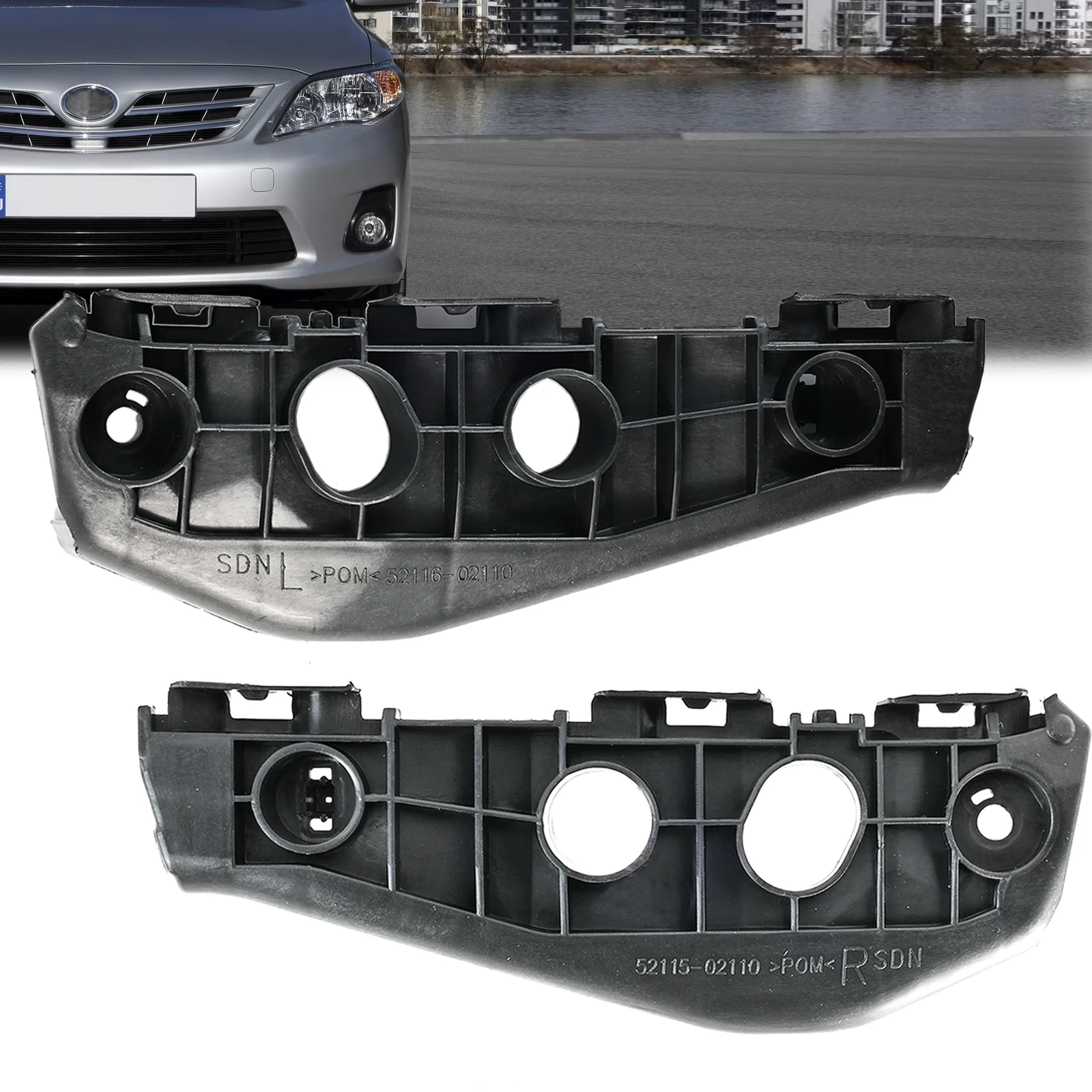 2szt Przedni lewy wspornik zderzaka samochodowego po stronie kierowcy Wspornik zderzaka po stronie pasażera do Toyota Corolla 2009-10 52116-02130/12390 — zdjęcie 3