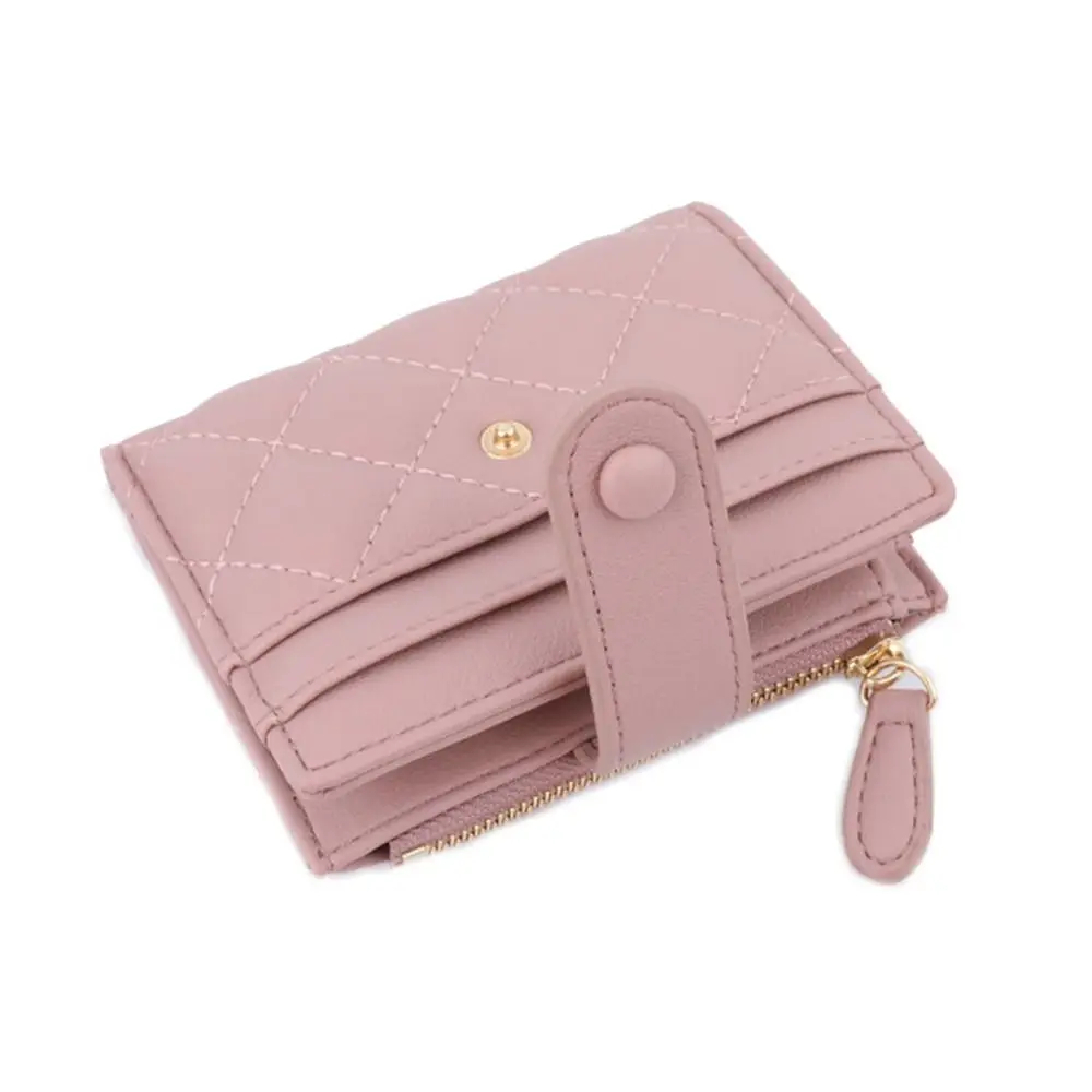 Modische kurze Geldbörse aus PU-Leder mit mehreren Karten, leichte Geldbörse mit Reißverschluss, niedliche Kartentasche mit großer Kapazität