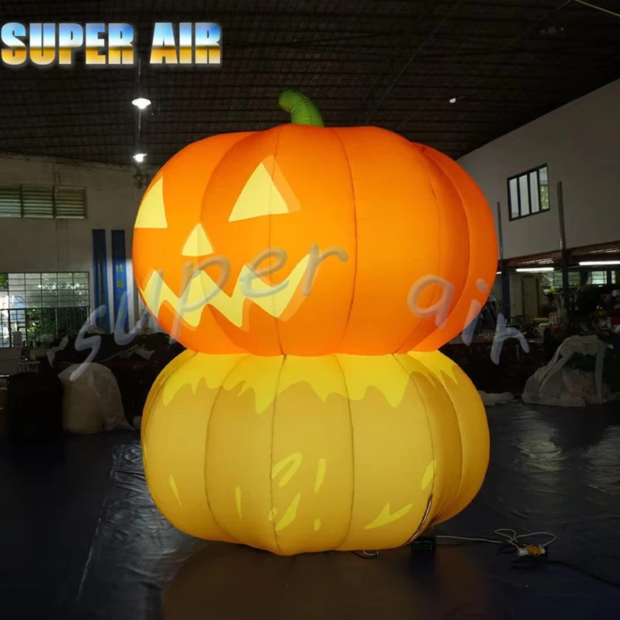 ของตกแต่งปาร์ตี้ฮาโลวีน ดีไซน์ใหม่ ฟักทองเป่าลมขนาดใหญ่ พร้อมไฟ สำหรับงานปาร์ตี้กลางแจ้ง