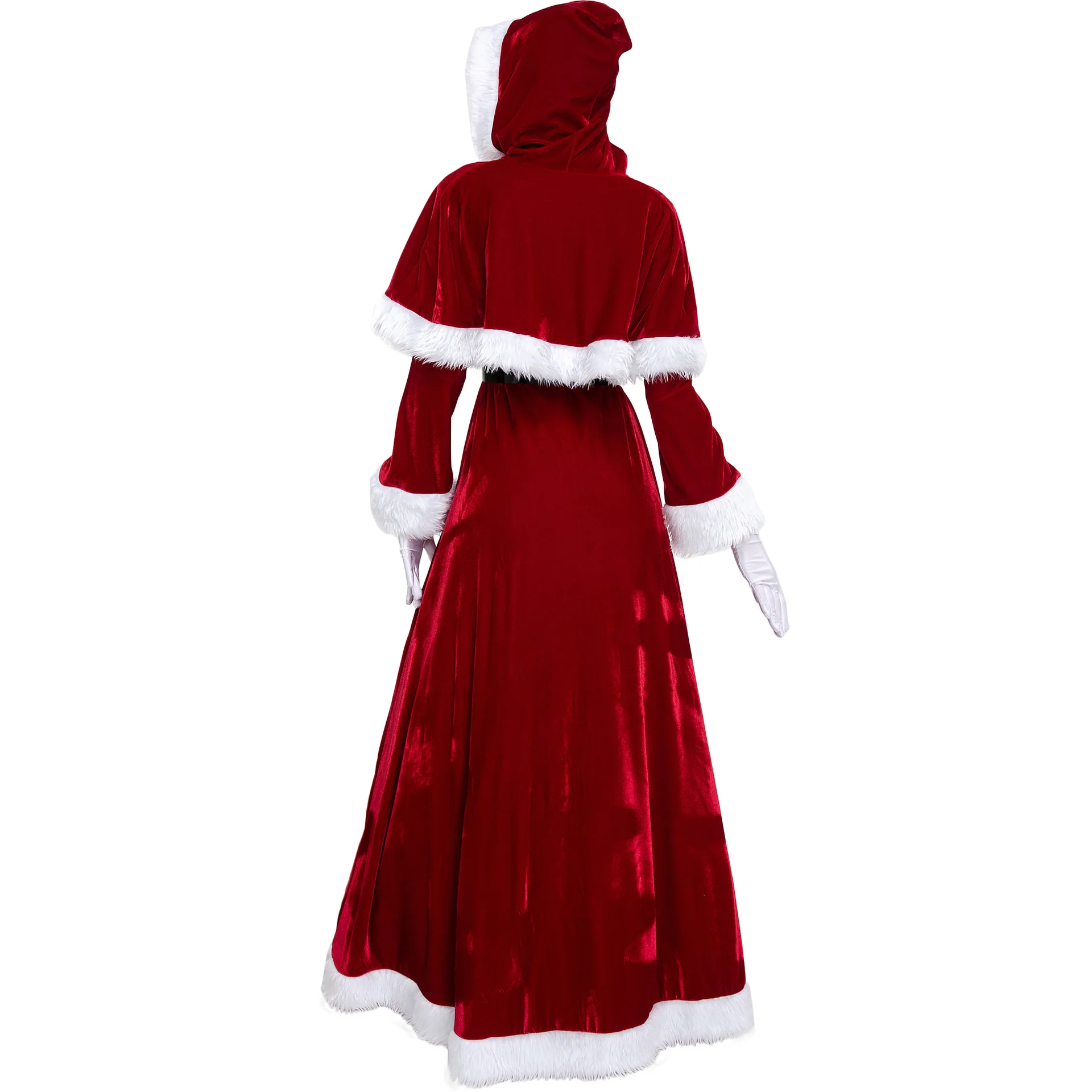 Christmas Deluxe Classic Mrs. Claus Christmas Costume Xmas Party Santa Claus Cosplay Women Red Dress Performance Costume Gifts