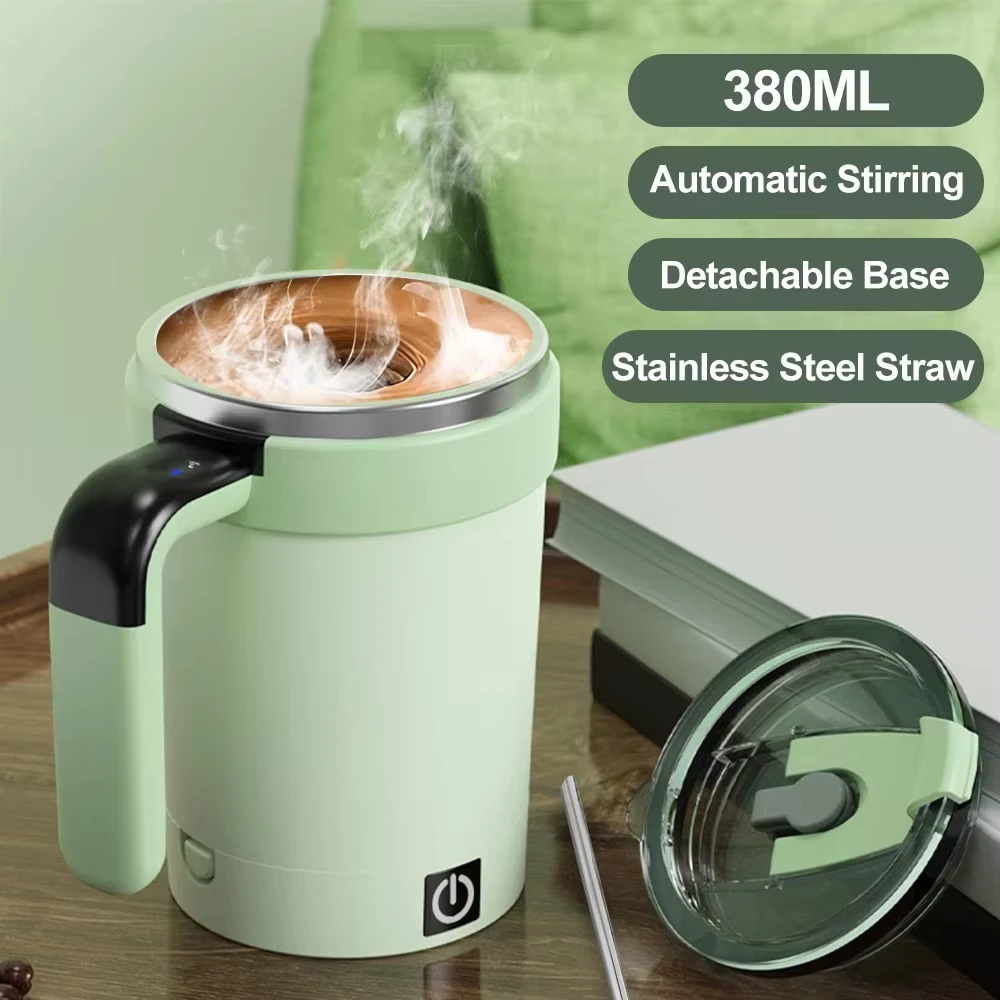 Copo Misturador Automático Recarregável, Canecas Elétricas com Misturador Magnético, Caneca de Café em Aço Inoxidável, Copo Magnético Rotativo