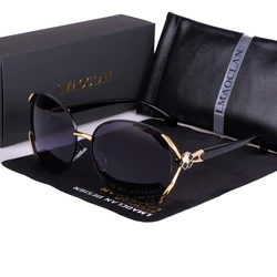 2024 New Luxury Women Metal Polarized Sunglasses  Fashion Ladies Vintage Brand Designer Female Sun Glasses oculos gafas