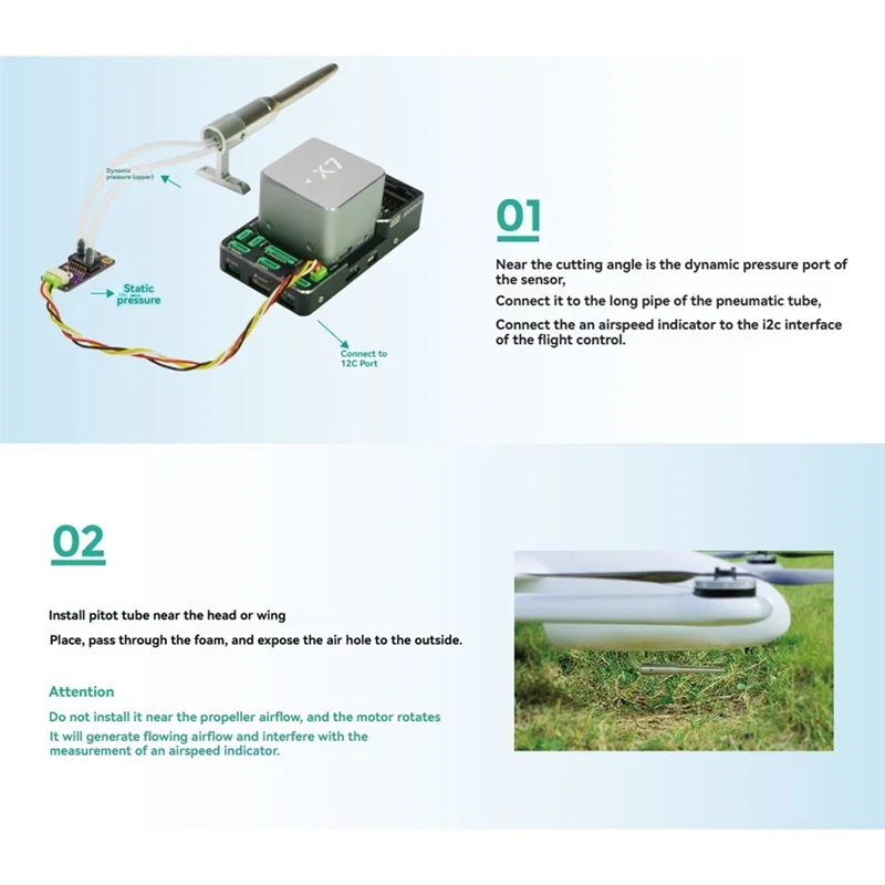 

MS5525 Airspeed Sensor With Pitot Tube For V5 X7 Flight Controller For PIX DIY Fixed Wing FPV UAV Drone