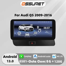 10.25Inch Android Auto Car radio For Audi Q5 2009-2016 Multimedia Video player 4G Carplay GPS navi Stereo Audio 2din Autoradio