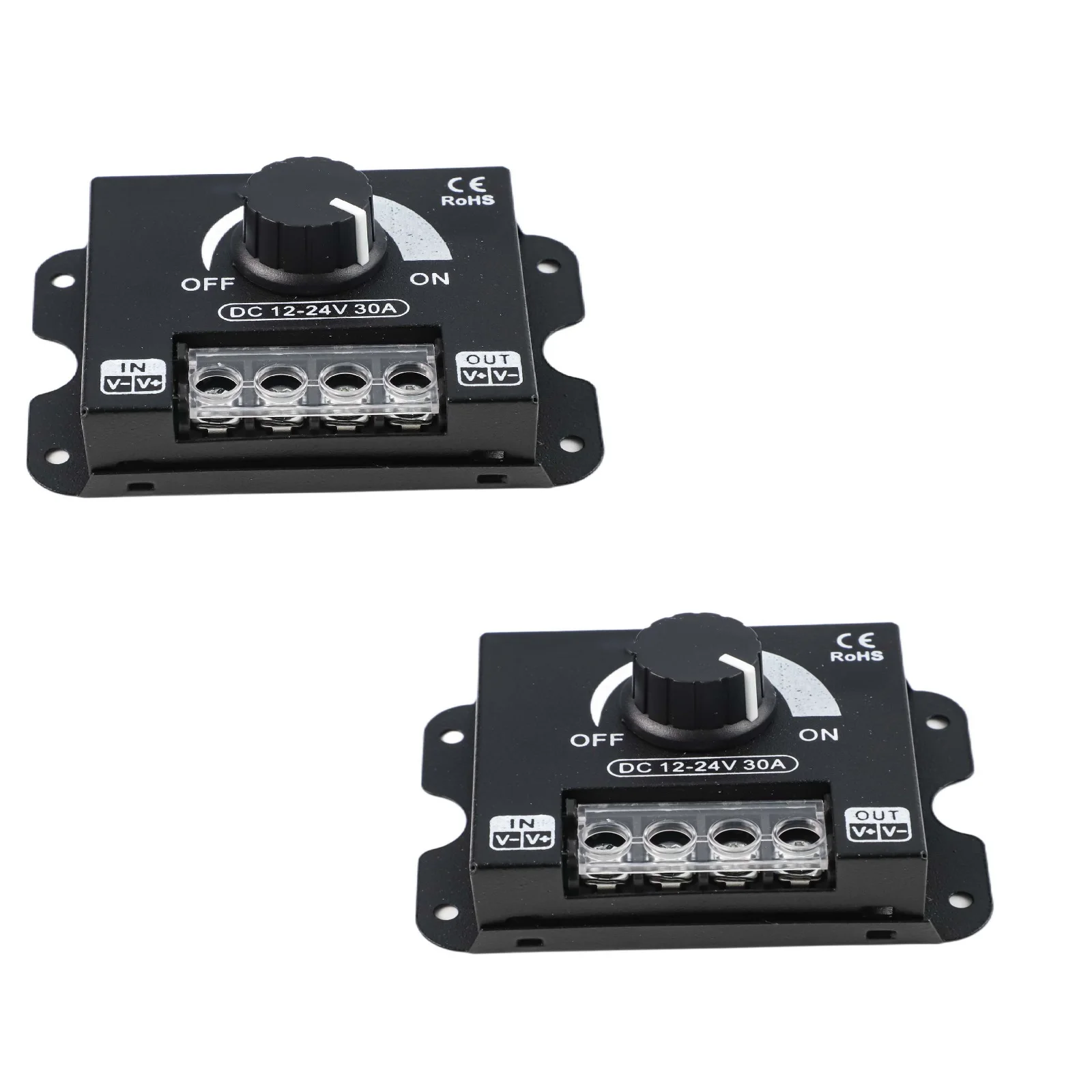 Aluminum Housing Switch Brightness Regulator Switch Pre-drilled Mounting Adjustable Brightness Single Channel Dimming Controller