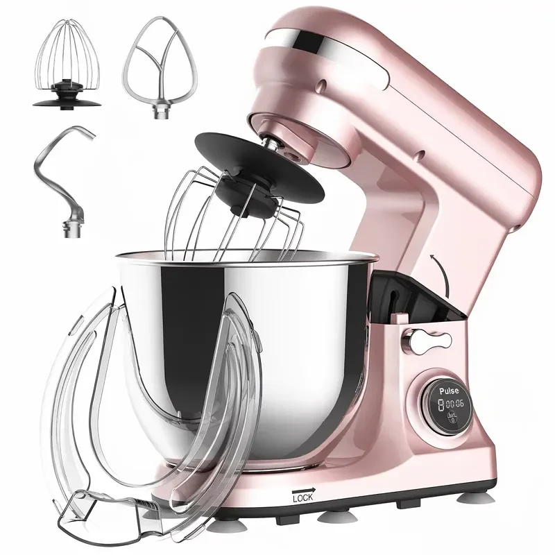 6.5L Commercial Use Stand Mixer Baking 1400W Electric Stainless Steel Bowl Dough Hook Wire Whip Beater 10 Speed Settings